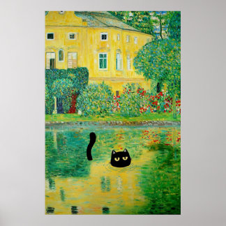 Schloss Kammer op het Attersee Cat Poster