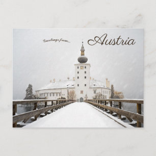 Schloss Ort in Winter Gmunden Austria Briefkaart