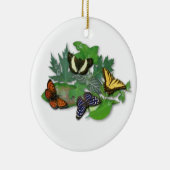 Schmetterlinge mit Blätter, Regentropfen Keramisch Ornament (Rechts)