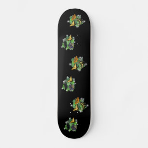Schmetterlinge mit Blätter, Regentropfen Skateboard