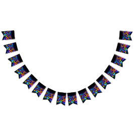 Schmetterlings wimpl in Neonfarben Vlaggetjes