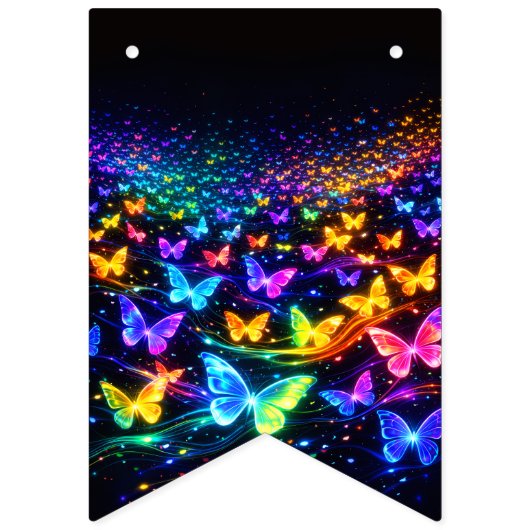 Schmetterlings wimpl in Neonfarben Vlaggetjes (Tweede vlag)