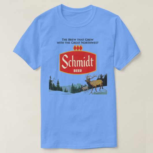 Schmidt Beer Retro Defunct Natuur Scene T-shirt (Design voorkant)