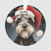Schnauzer Aangepaste Kerstversiering Ornament (voorkant)
