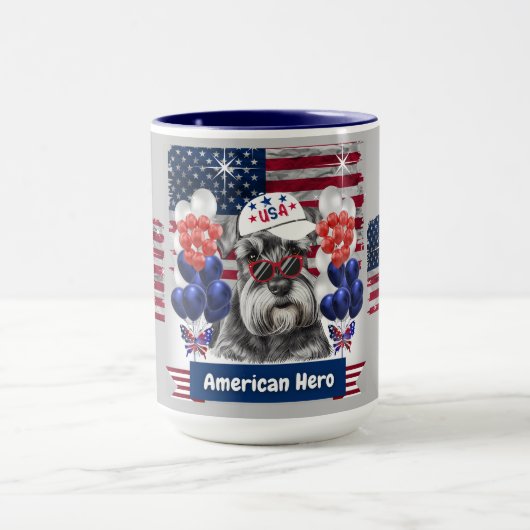 Schnauzer American Hero Coffee Mug (Centre)