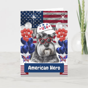 Schnauzer Amerikaanse Held Wenskaart Kaart
