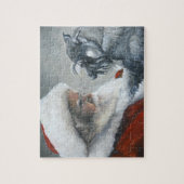 Schnauzer and Santa Claus Pet Dog Art Puzzle (Vertical)