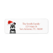 Schnauzer avec chapeau de Père Noël Étiquette d'ad (Devant)