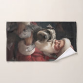 Schnauzer avec Noël Festif du Père Noël (Serviette à main)