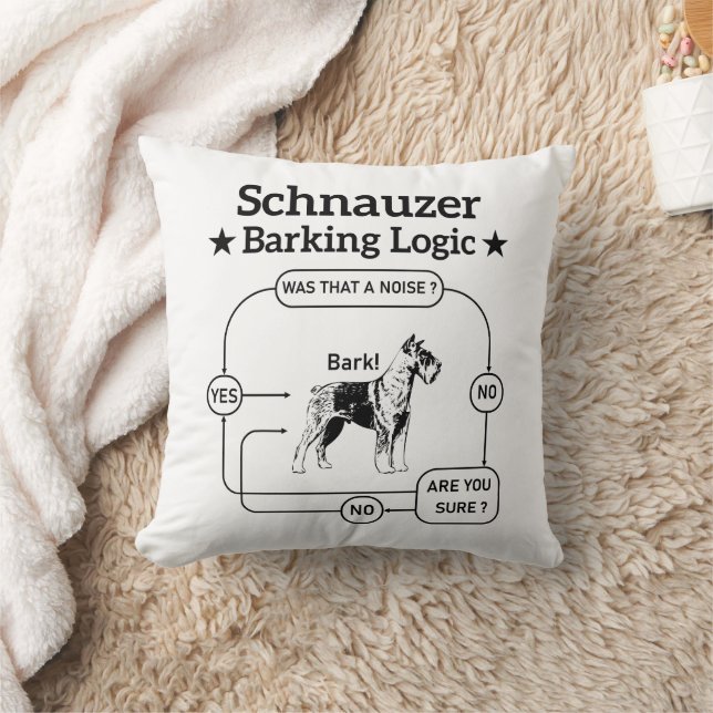 Schnauzer Barking Logic Cool Dog Pet Lover Sarcasm Kussen (Deken)