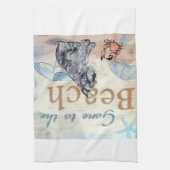 Schnauzer Beach Theedoek (Verticaal)