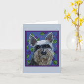 Schnauzer Blank Note Cards Kaart (Gele Bloem)
