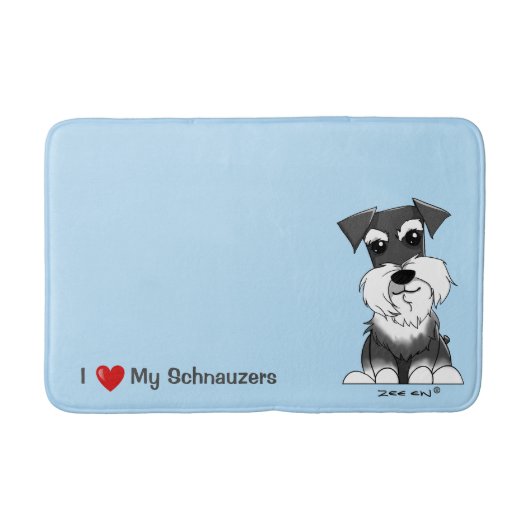 Schnauzer Blue Bath Mat (Voorkant)