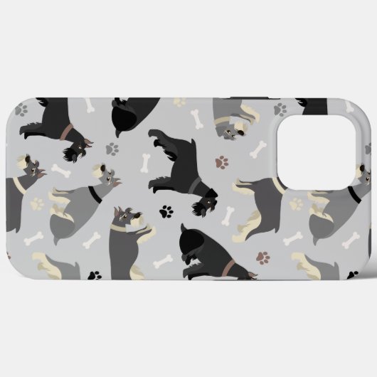 Schnauzer Bones and Paws Coque-Mate coque iphone (Verso (horizontal))