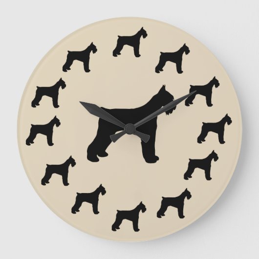 Schnauzer Breed Wall Decor Clock Grote Klok (Voorkant)
