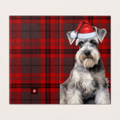 Schnauzer Chien de Noël avec carreau de fête rouge (Outside Unfolded)