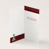 Schnauzer Chien de Noël avec carreau de fête rouge (Inside)