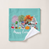 schnauzer chien heureux tout remerciement (Gant de toilette)