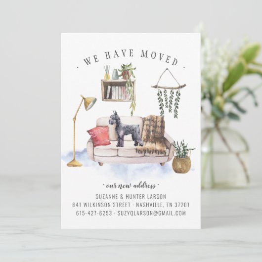 Schnauzer Chien Moving Faire-part (Debout devant)