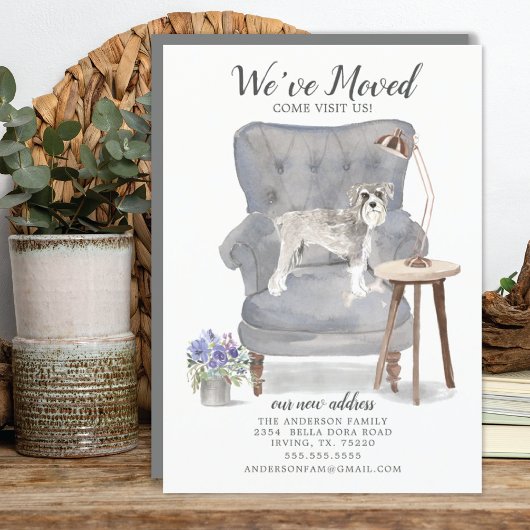 Schnauzer Chien Nous avons déplacé Faire-part