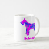 Schnauzer Chien Silhouette Crazy Hot Rose Café Mug (Devant droit)