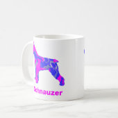 Schnauzer Chien Silhouette Crazy Hot Rose Café Mug (Devant gauche)