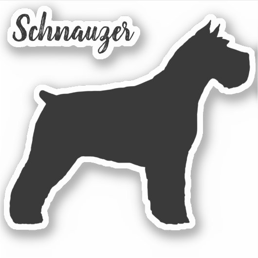 Schnauzer Chien Silhouette Vinyl Sticker (Devant)