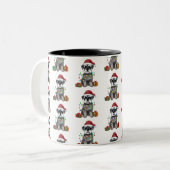 Schnauzer Christmas Coffee Cup Mok (Voorkant links)