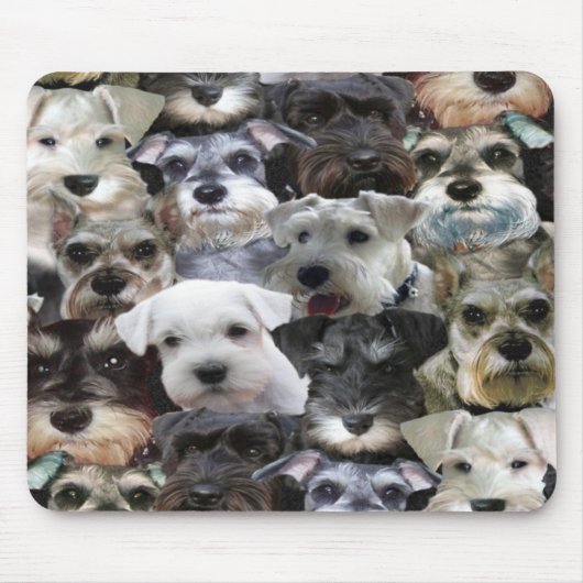 Schnauzer collage mousepad muismat (Voorkant)