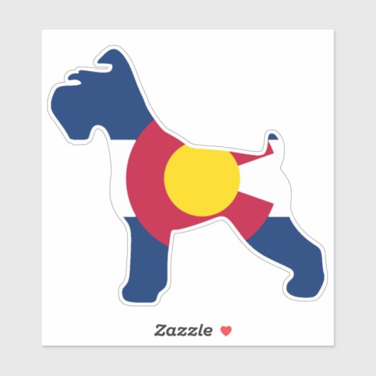 Schnauzer Colorado Vlag Sticker (Vel)