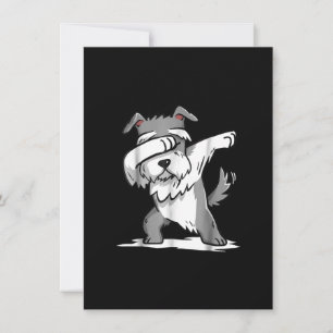 Schnauzer Cute Dabbing Funny Dab Dance Gift Bedankkaart