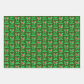 Schnauzer Cute Kerstmis Dog en Bow 3 Kleur Inpakpapier Vel (Voorkant 2)