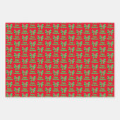 Schnauzer Cute Kerstmis Dog en Bow 3 Kleur Inpakpapier Vel (Voorkant)