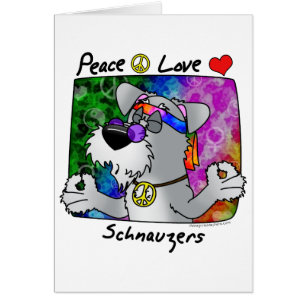 Schnauzer d'amour de paix de bande dessinée