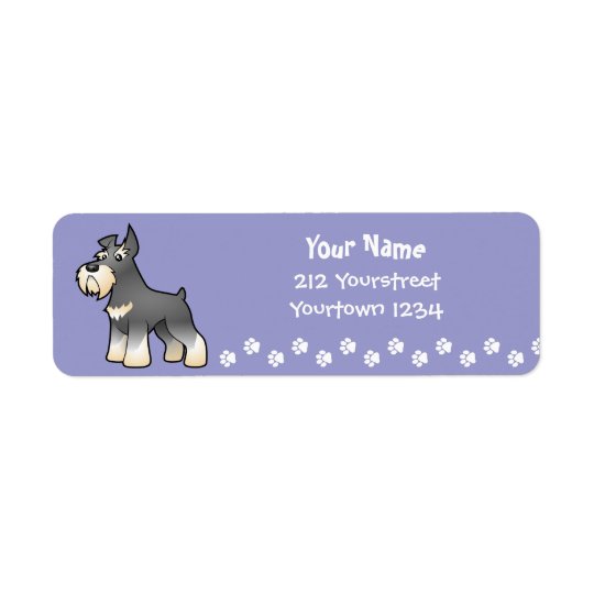Schnauzer de bande dessinée étiquettes d’adresse retour