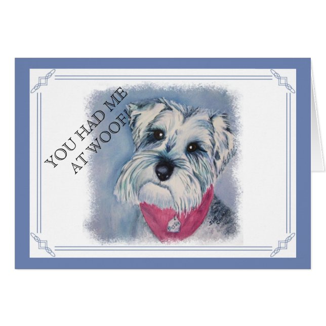 SCHNAUZER DE BONBON À GRIS ARGENTÉ (Devant horizontal)