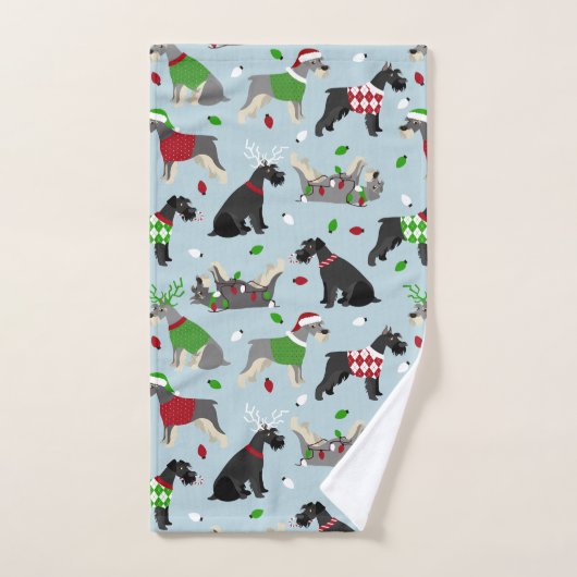 Schnauzer de Noël (Serviette à main)