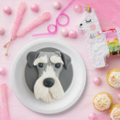 Schnauzer Dog 3D geïnspireerd Papieren Bordje