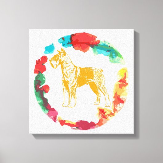 Schnauzer dog canvas afdruk (Voorkant)