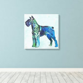 Schnauzer dog canvas afdruk (Insitu (Houten vloer))