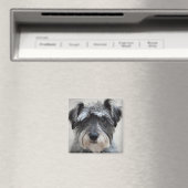 Schnauzer Dog Carré Magnet (In Situ (Lave-vaisselle))