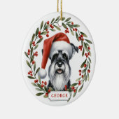 Schnauzer Dog Ceramic Circle Ornament (Rechts)