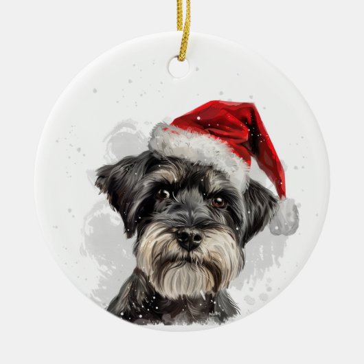 Schnauzer Dog Christmas Personalized Keramisch Ornament (Voorkant)