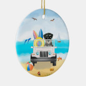 Schnauzer dog Drift op Beach Keramisch Ornament (Rechts)