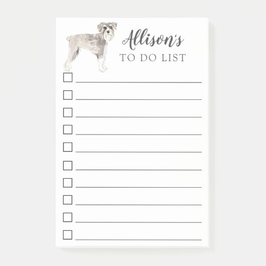 Schnauzer Dog gepersonaliseerd om Lijst te doen Post-it® Notes (Voorkant)