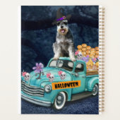 Schnauzer Dog Halloween Truck Scary Night Planner (Achterkant)