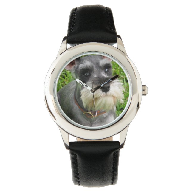 Schnauzer Dog Horloge (Voorkant)