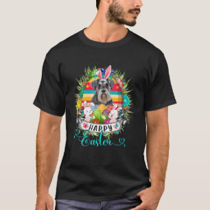 Schnauzer Dog in paasbakjes blij T-shirt