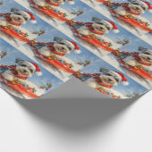 Schnauzer Dog in Sledge Let It Snow Christmas Cadeaupapier (Hoek)
