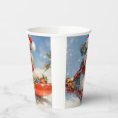 Schnauzer Dog in Sledge Let It Snow Christmas Papieren Bekers (Links)